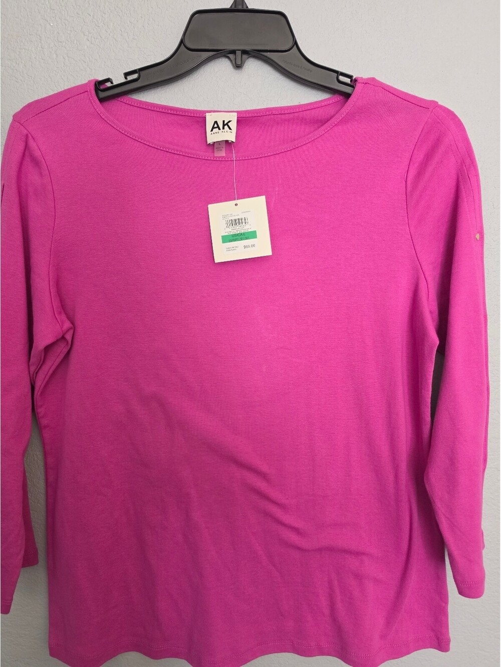 Anne Klein Purple Orchid Long Sleeve Blouse with Button Detail